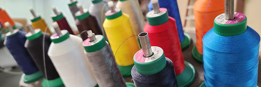 Various colors of embroidery thread.